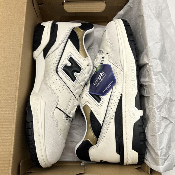 New Balance Black/White/Gold Accent BB550FF1 Mens 9 Women 10.5 New in Box